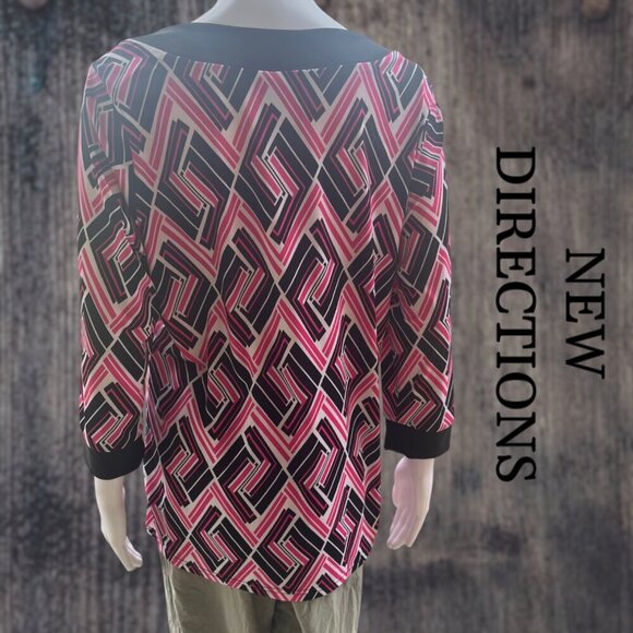 New Directions | Vintage Pink and Black Top | L | EUC - Picture 2 of 7